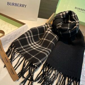 Black and White Plaid Scarf